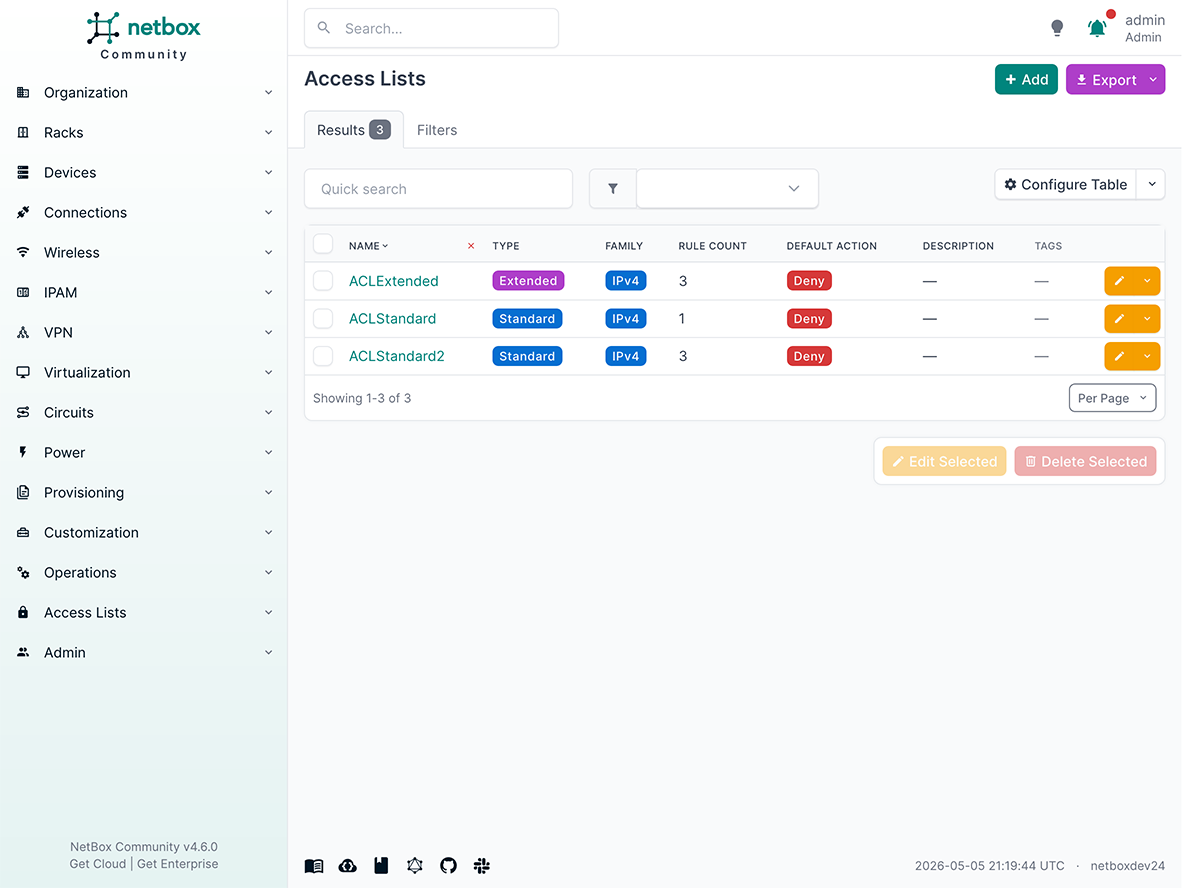 Access List - List View
