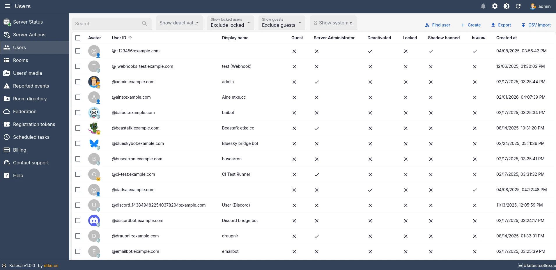 Users List